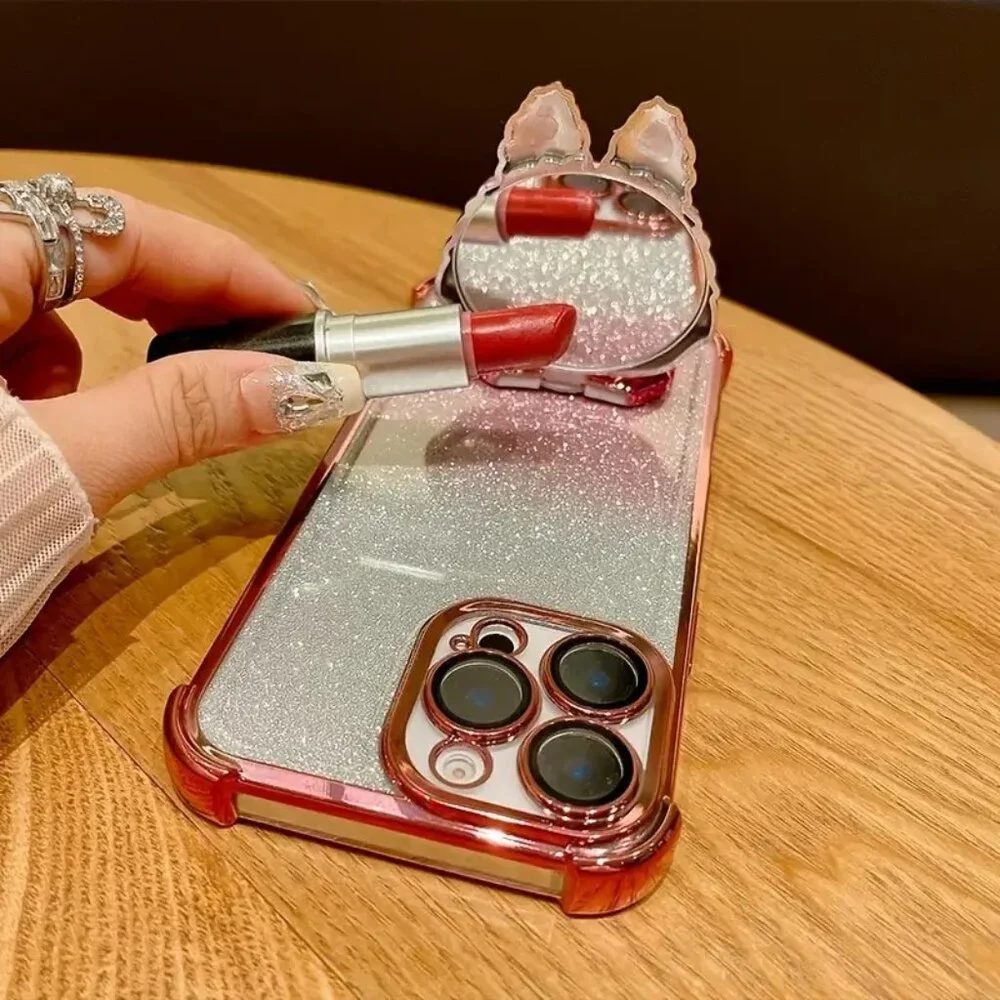 Black Labubu phone stand with mirror (New)